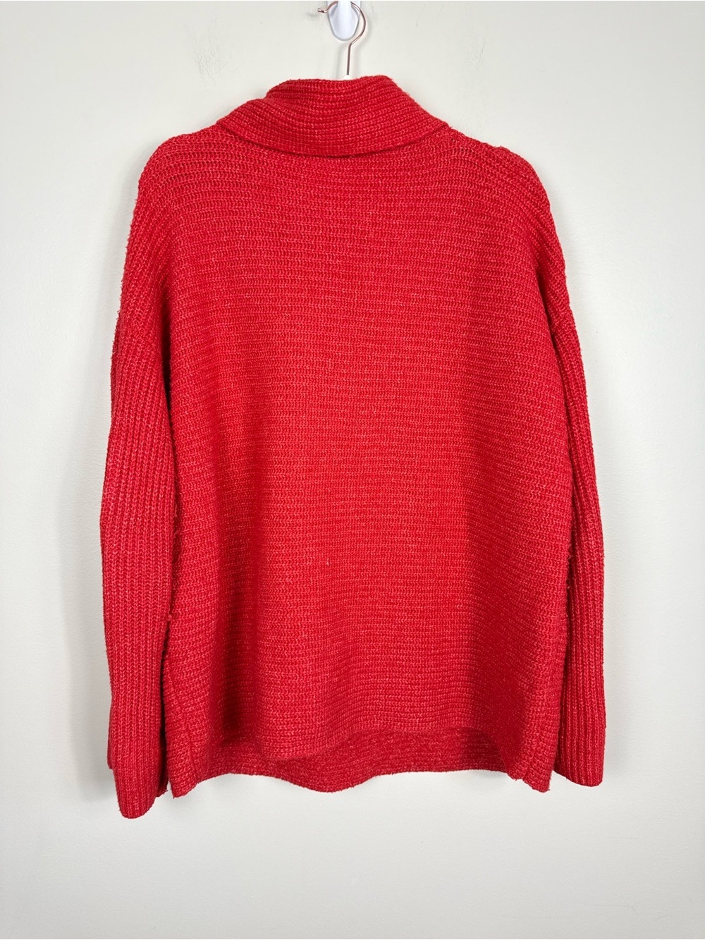 Anthropologie Pilcro Knit Sweater Womens Medium Cowl Neck Red Oversized Top - Picture 3 of 8